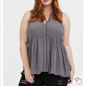 BABYDOLL CRINKLE GAUZE TUNIC TANK